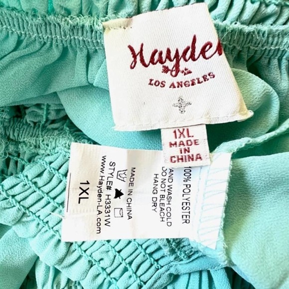 NWOT HAYDEN LA MINT GREEN CHIFFON PEASANT TOP PLUS SIZE 1XL - Picture 9 of 9
